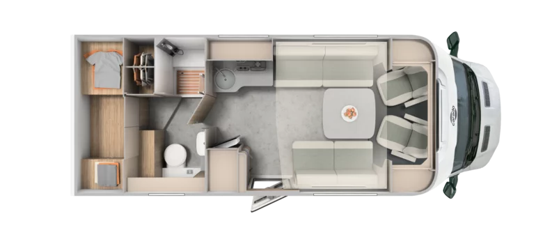 Autocaravana Carado T335 Ed27 Distribución interior